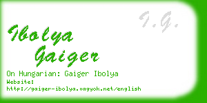 ibolya gaiger business card